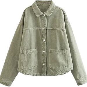 Sage Green Zara Jean Jacket - Medium